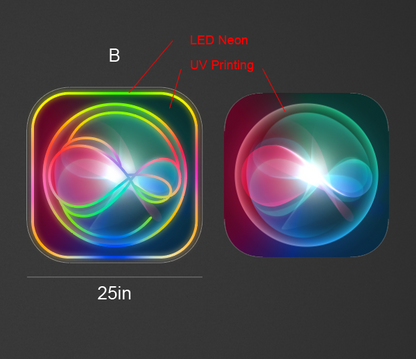 25inch wide x 25.6inch tall customized led neon sign inquiry siri icon