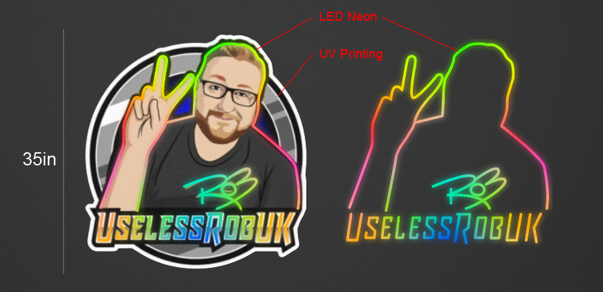 33inch wide x 35inch tall customized led neon sign inquiry