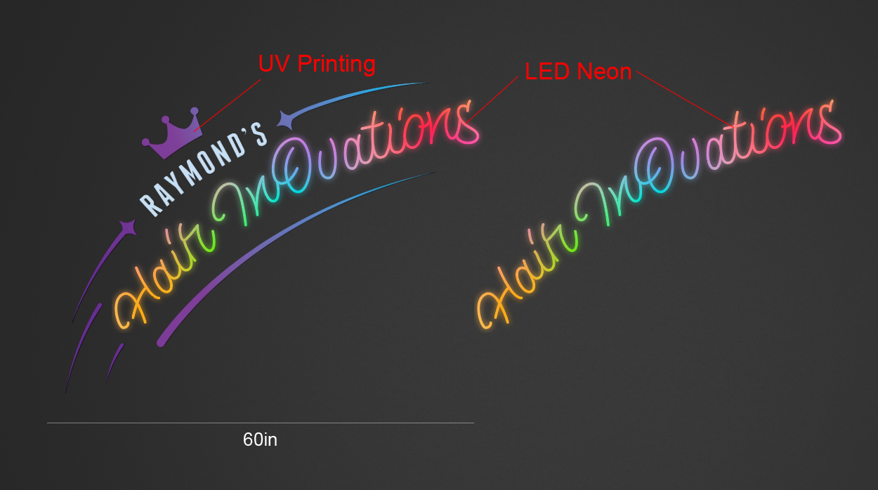 60inch wide x 45inch tall customized led neon sign inquiry