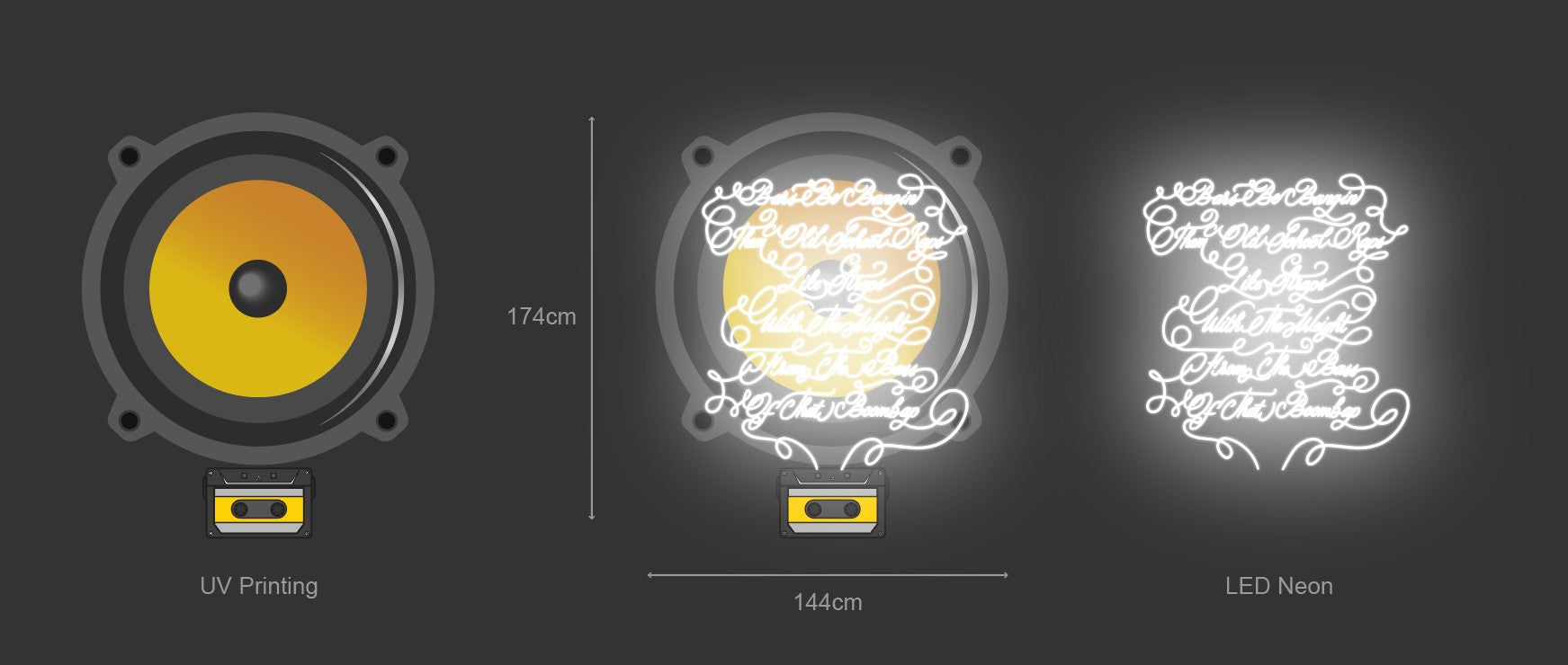 144cm wide x 174cm tall customized led neon sign inquiry