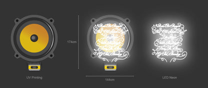 144cm wide x 174cm tall customized led neon sign inquiry