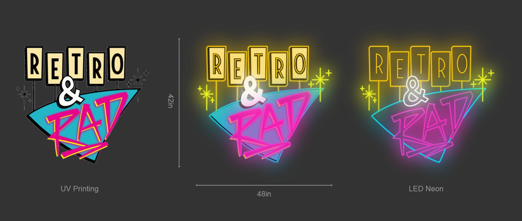 48inch wide x 42inch tall customized led neon sign inquiry