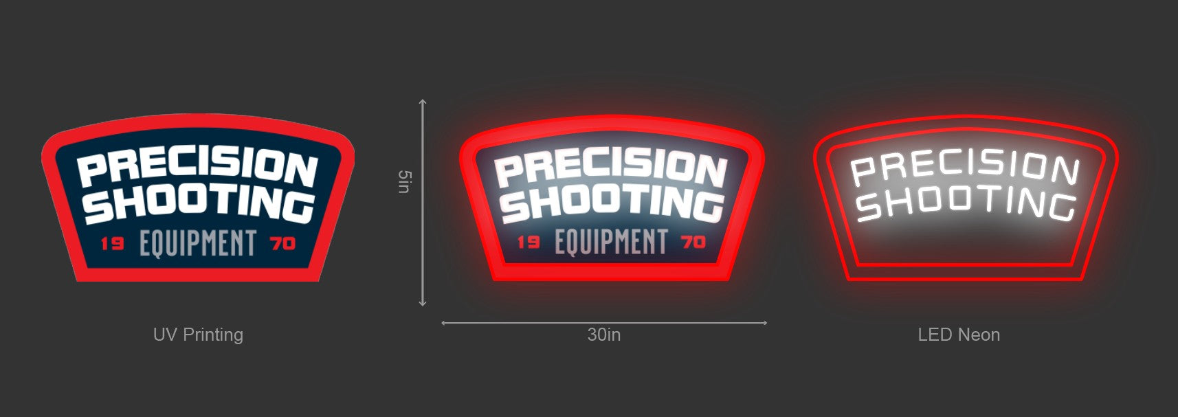 30inch wide x 5inch tall customized led neon sign inquiry