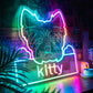 Colorful Neon Cat / Dog Image & Name Personalized Neon Sign