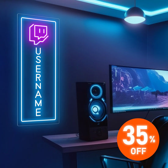 Super Sale! Personalized Username Neon Sign for Gamers, Anchors & More (Vertical)