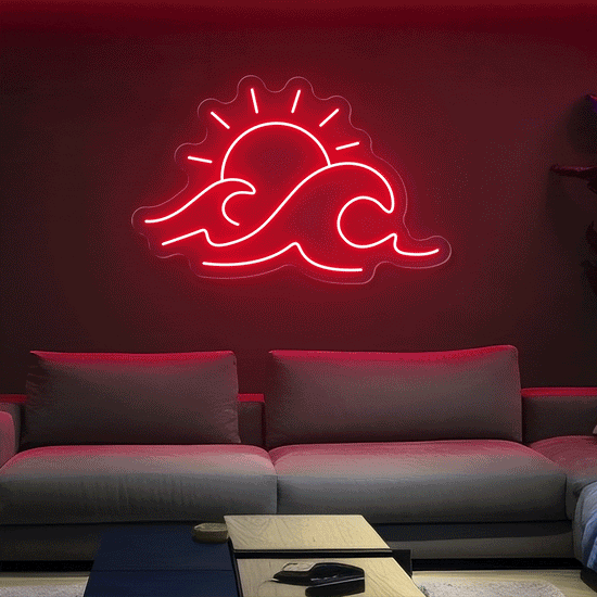 Multicolor Sun and Wave Magic LED Neon Sign