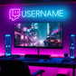 Personalized Username Neon Sign for Gamers, Anchors & More (Horizontal)