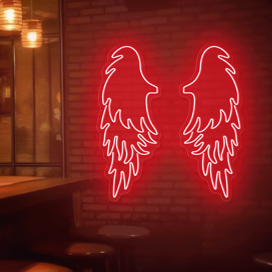 Multicolor Angel Wings Magic LED Neon Sign for Room