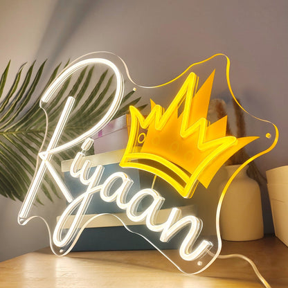 Initial & Crowned Letters Personalized Neon SIgn