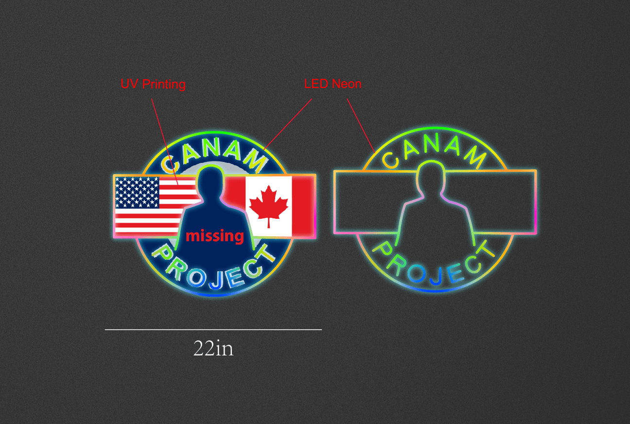 22inch wide x 18inch tall customized led neon sign inquiry