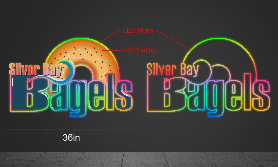 36inch wide x 24inch tall customized led neon sign inquiry