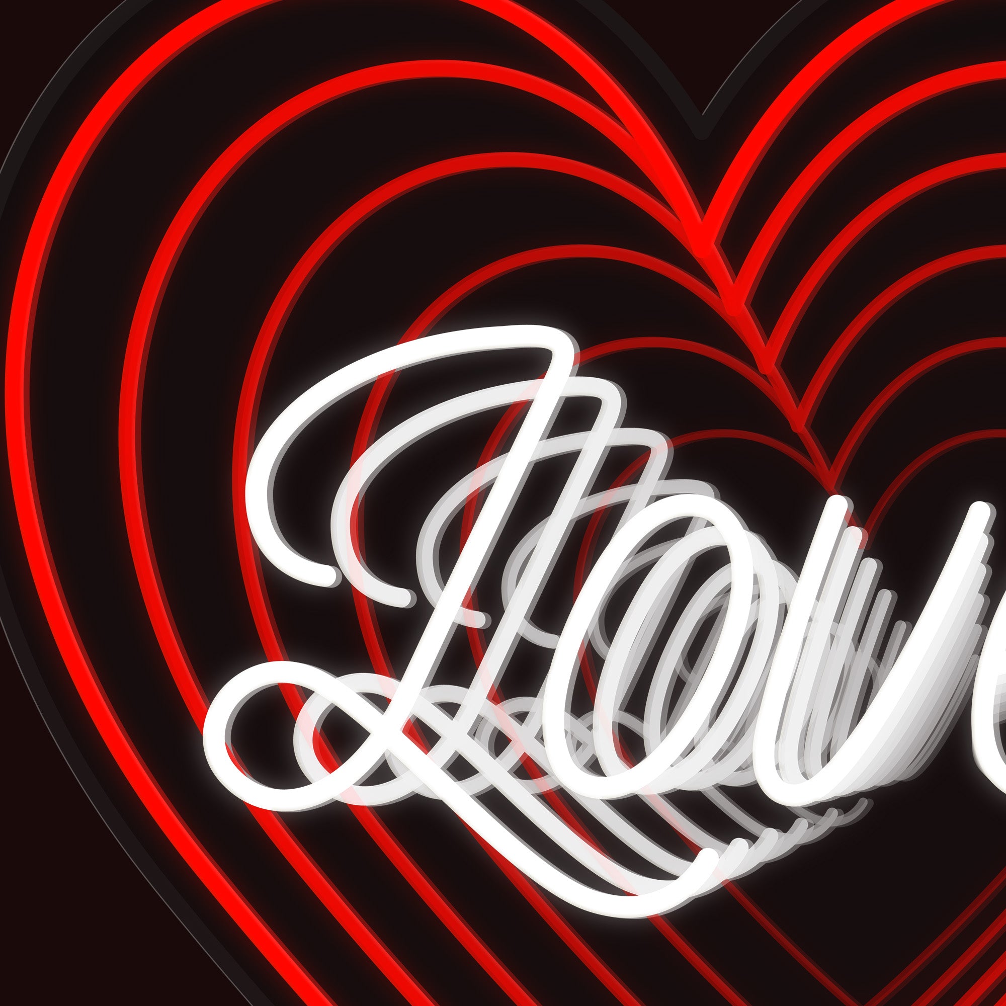 "Love" Word Heart Shape Infinity Mirror LED Sign