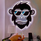 Hip Monkey with Glasses FloWill LED Neon Sign