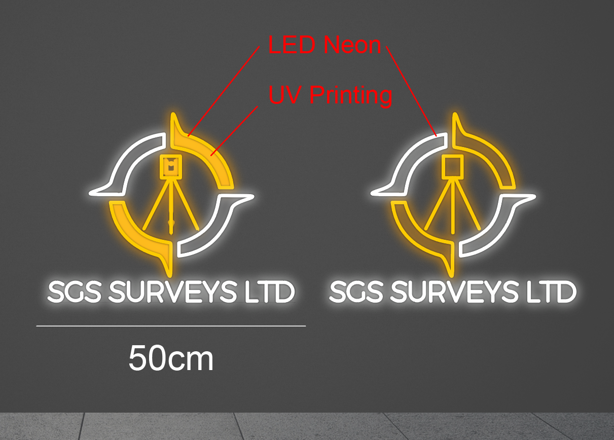 50cm wide x 40cm tall customized led neon sign inquiry