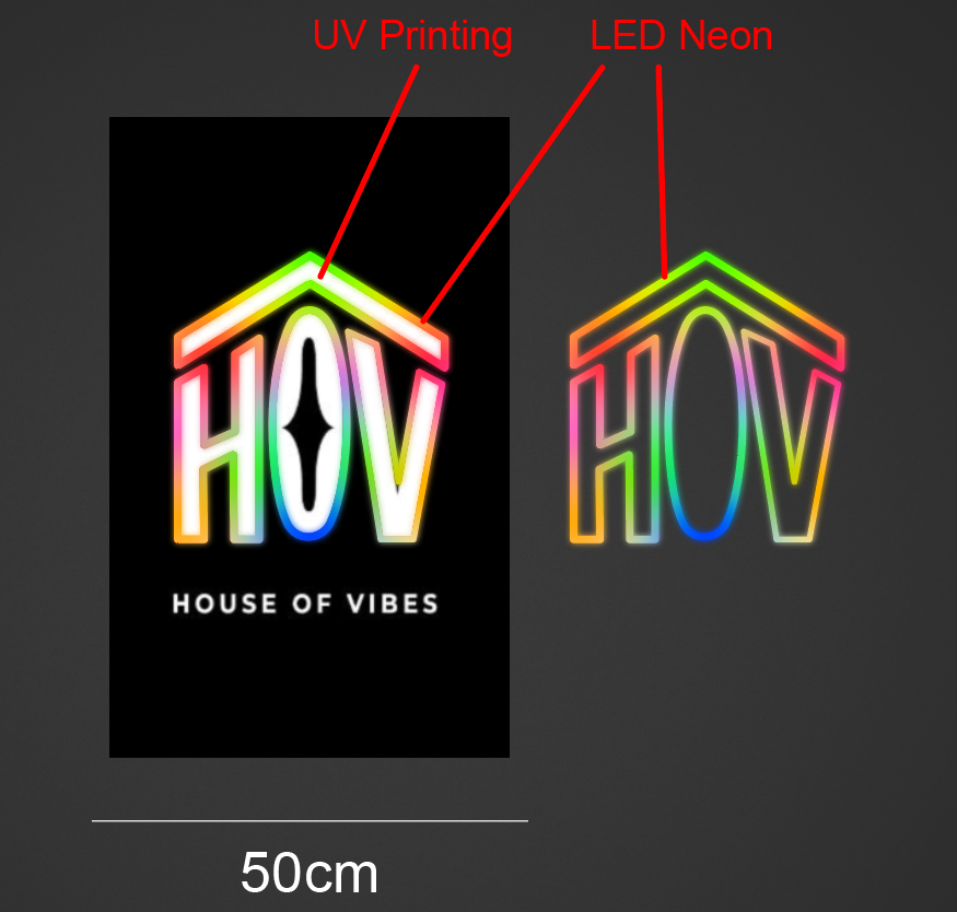 50cm wide x 80cm tall customized led neon sign inquiry