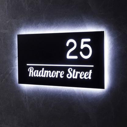 Custom Lighted Address Sign for House & Business