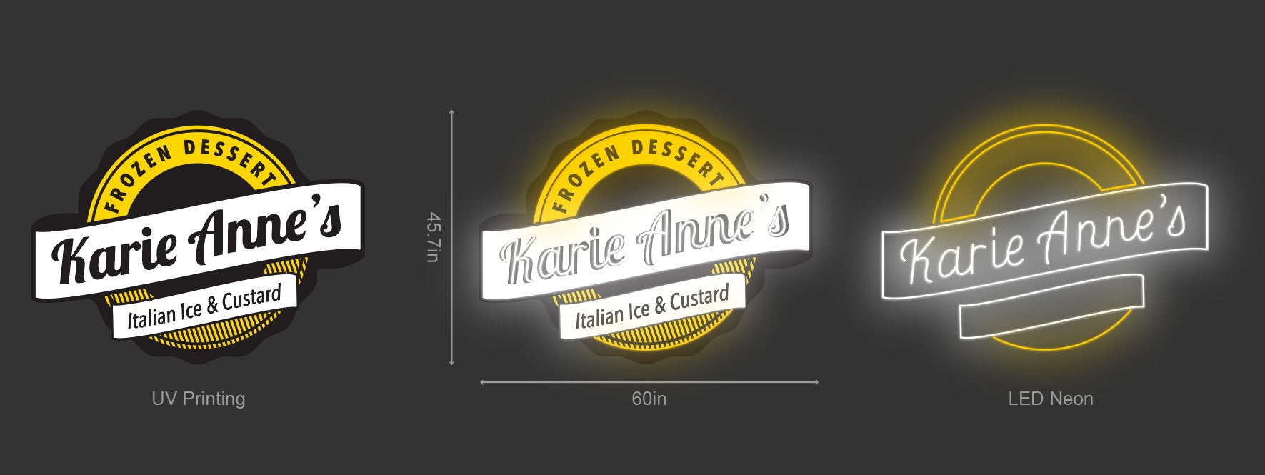 60inch wide x 45.7inch tall customized led neon sign inquiry