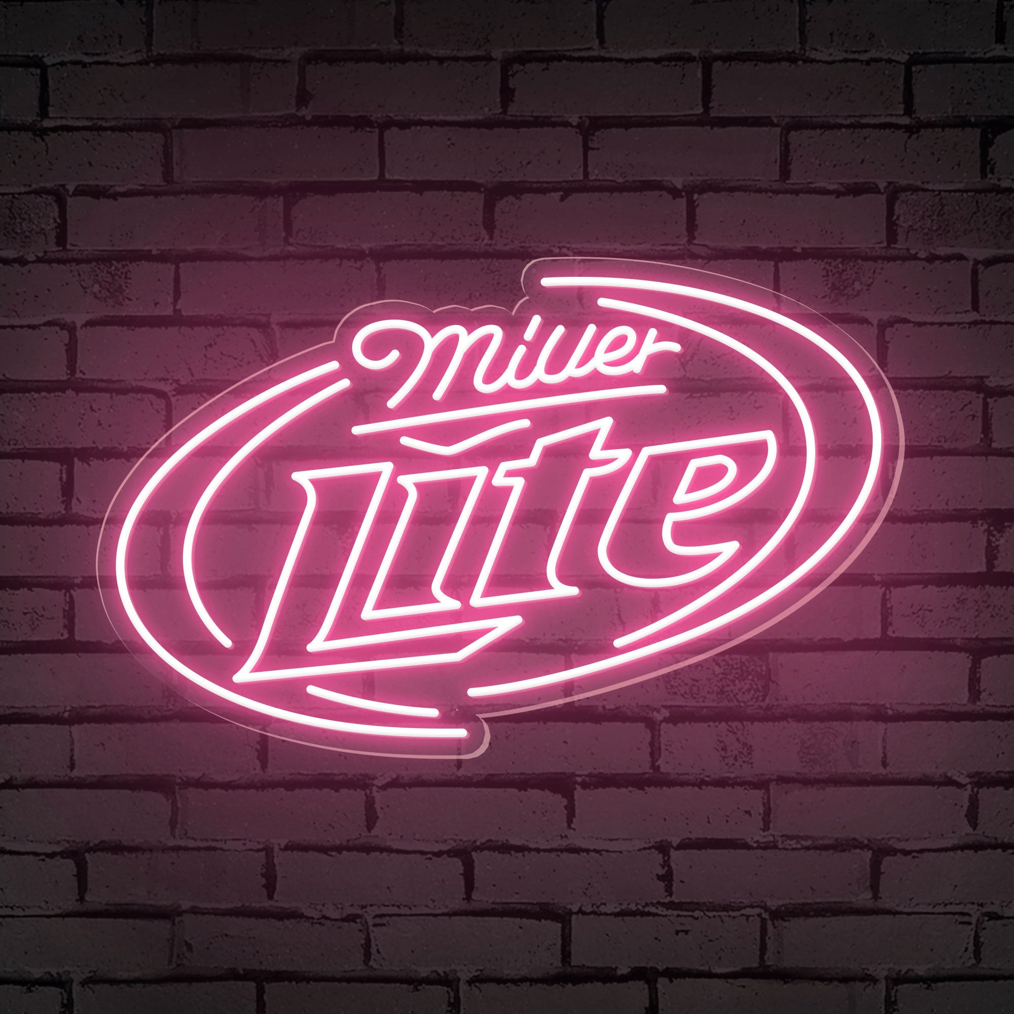 Miller Lite outlet Logo Neon Sign Lamp Light Beer Bar With 2 Dimmers