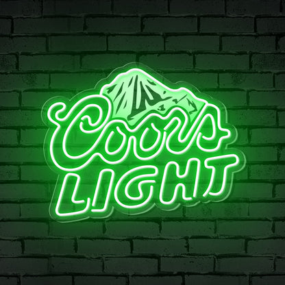"Coors Light" Mountain Logo Neon Sign