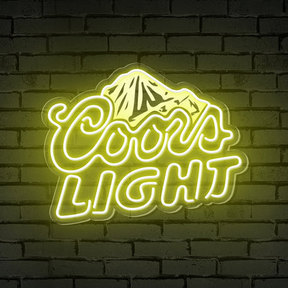 "Coors Light" Mountain Logo Neon Sign