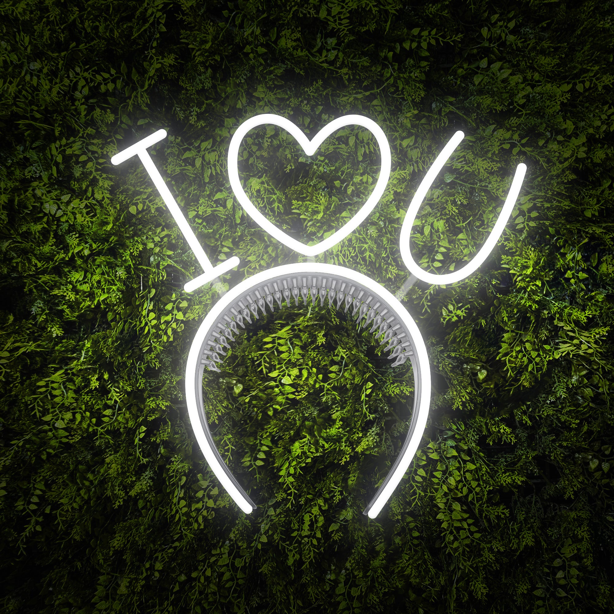 "I Heart U" Headband Neon Sign