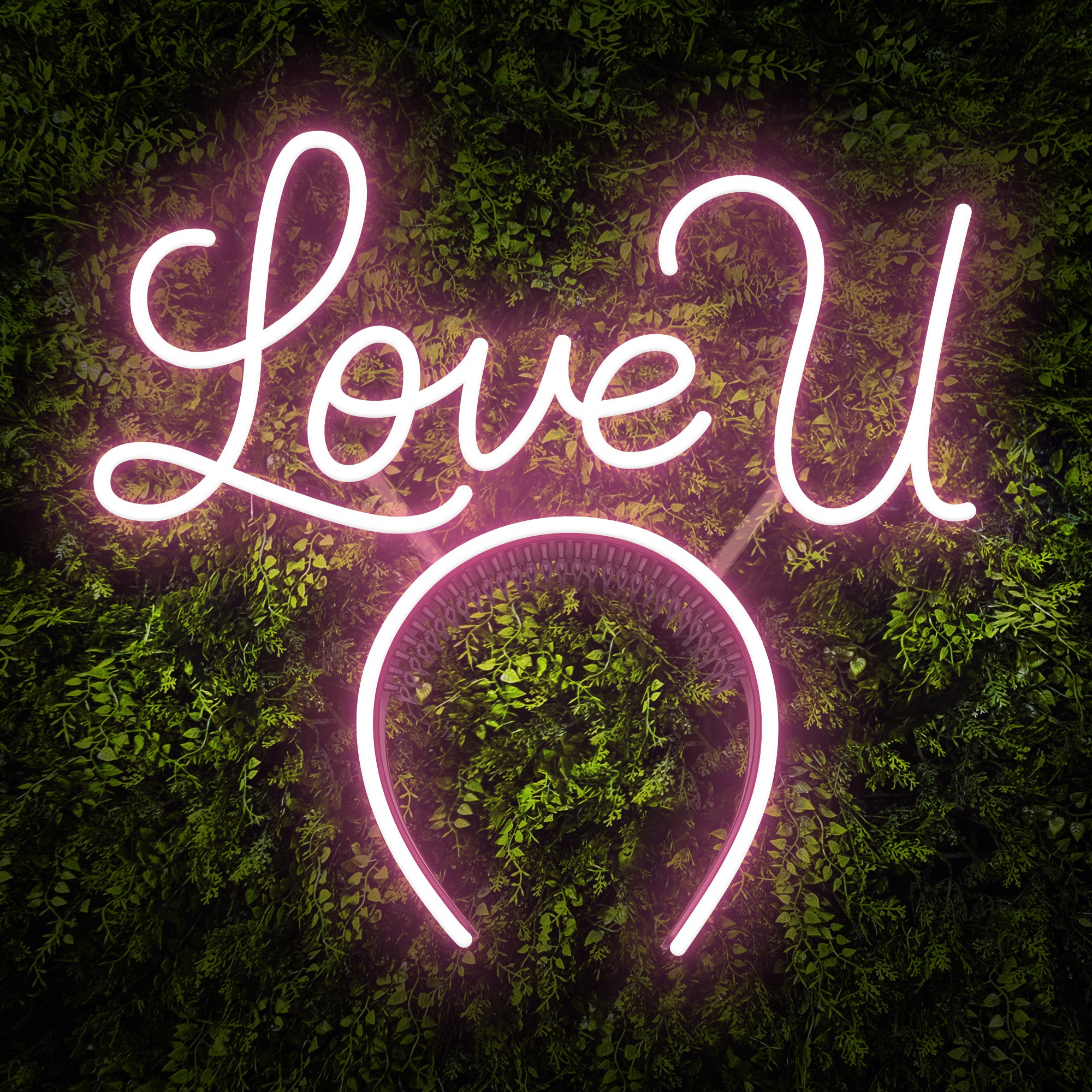 "Love U" Headband Neon Sign