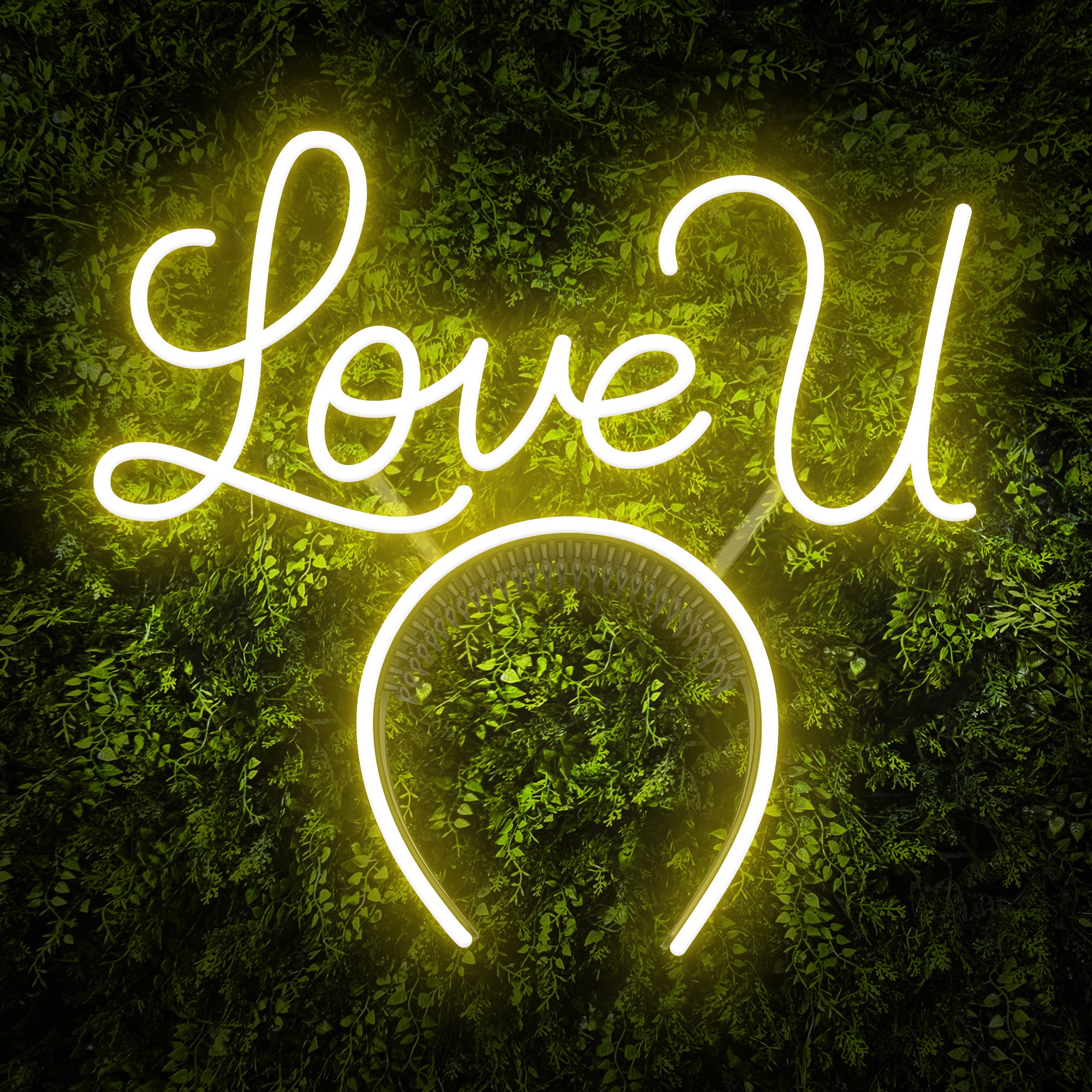 "Love U" Headband Neon Sign