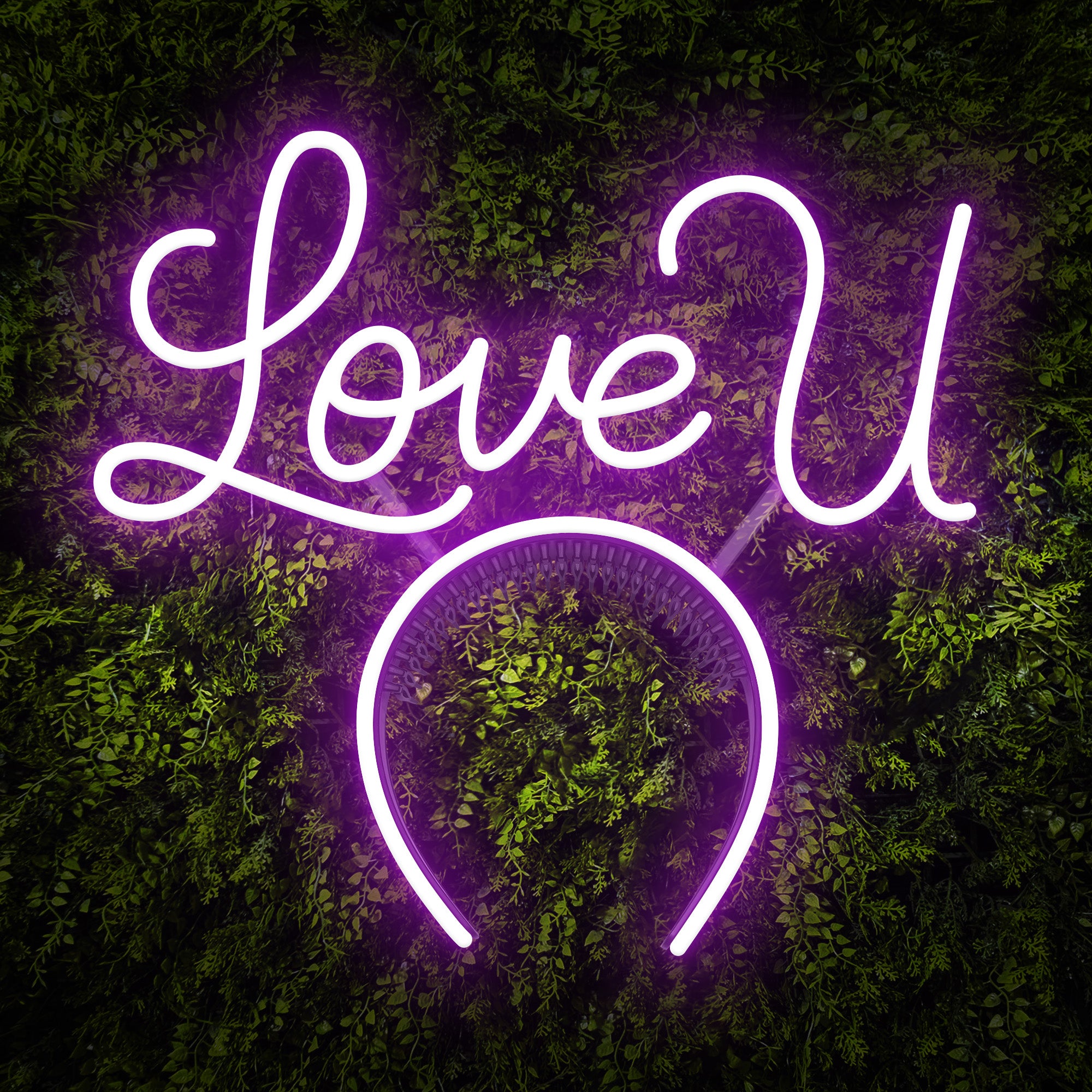 "Love U" Headband Neon Sign