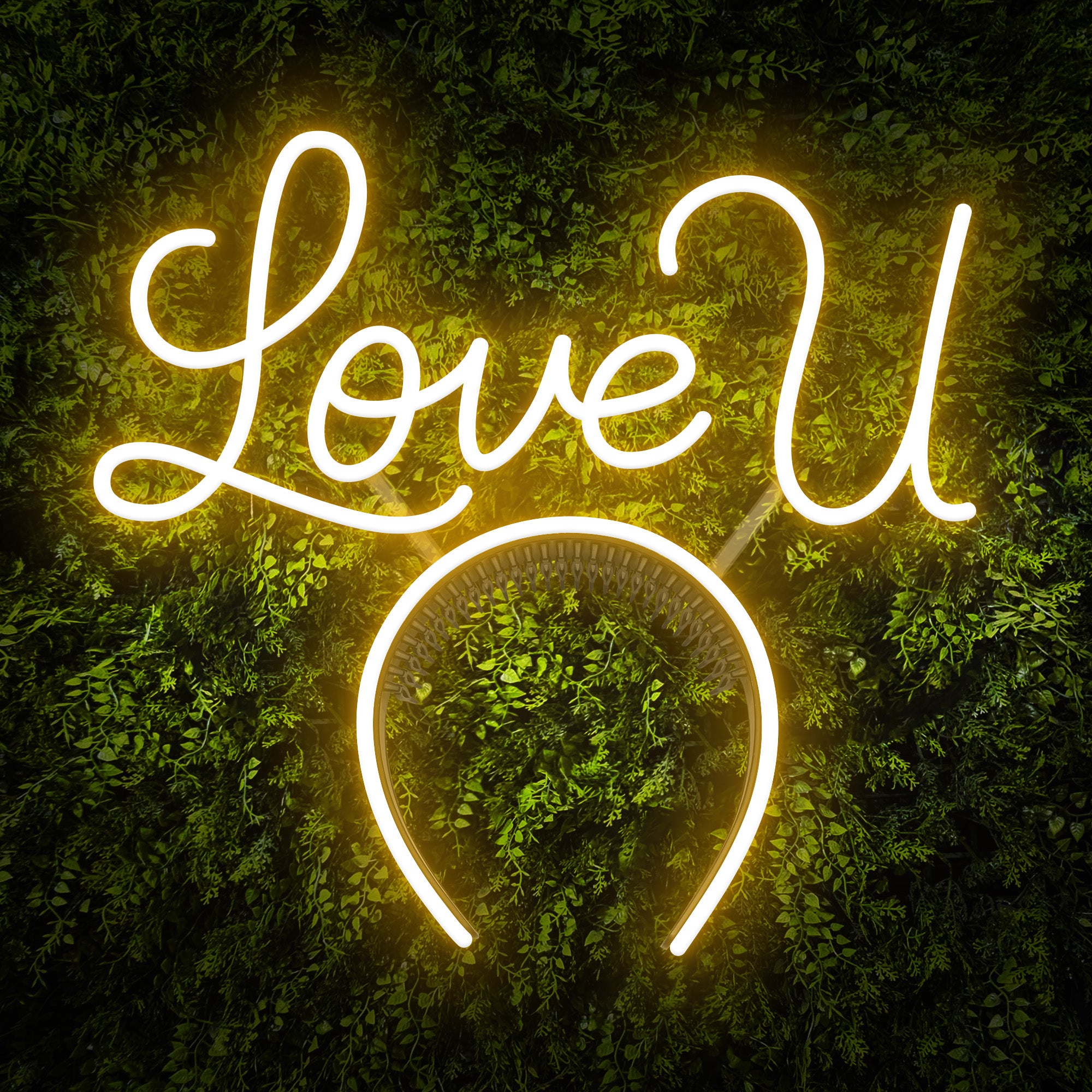 "Love U" Headband Neon Sign