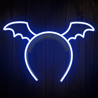 Bat Wings Headband Neon Sign