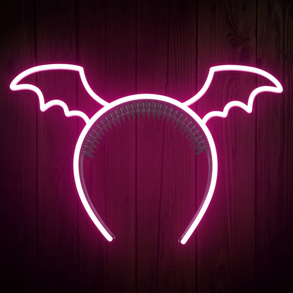 Bat Wings Headband Neon Sign