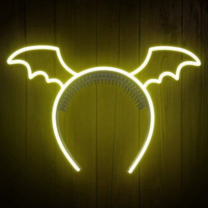 Bat Wings Headband Neon Sign