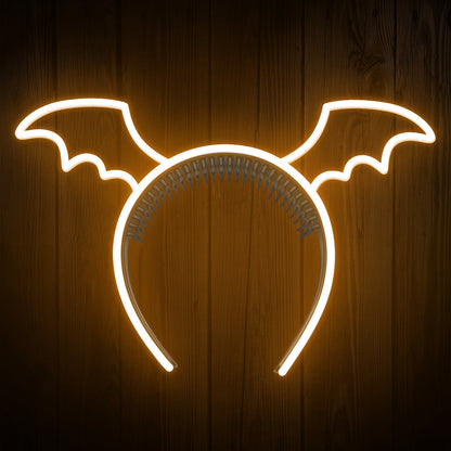 Bat Wings Headband Neon Sign