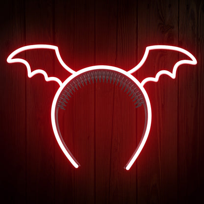 Bat Wings Headband Neon Sign