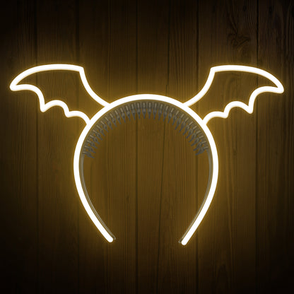 Bat Wings Headband Neon Sign