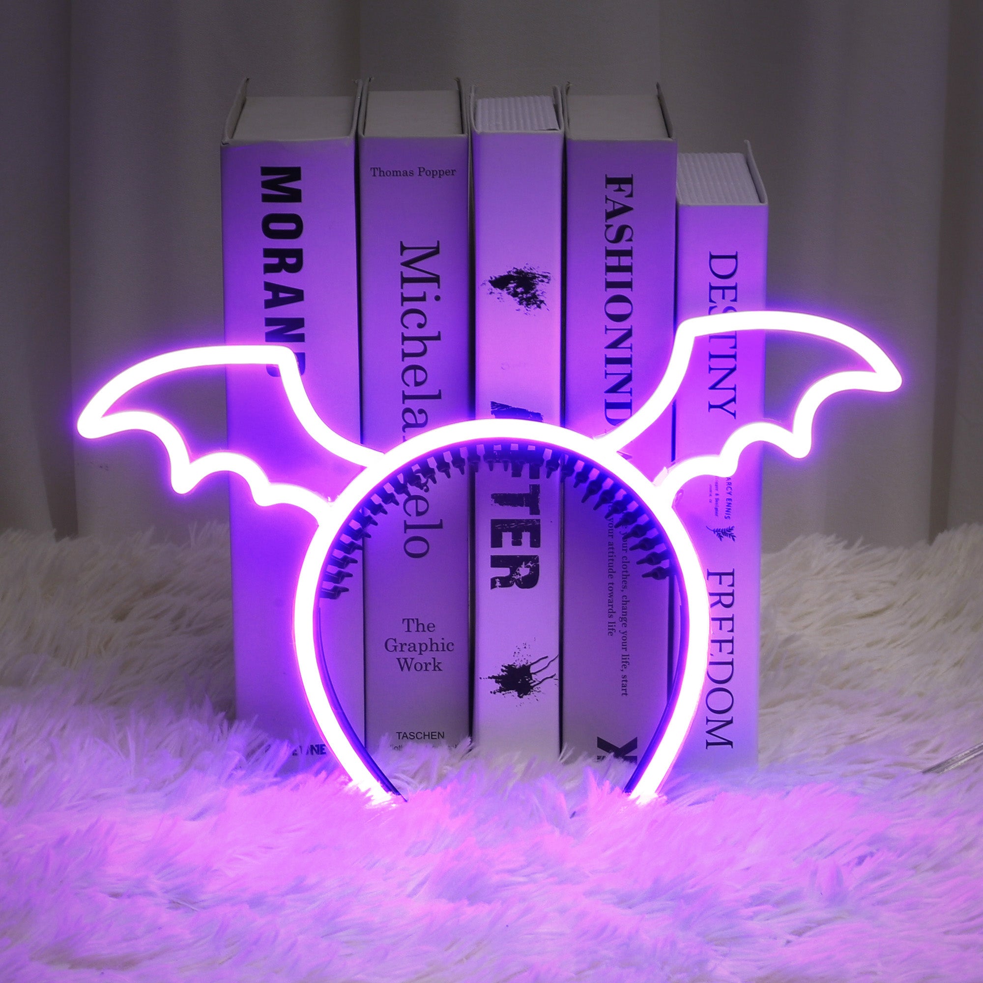 Bat Wings Headband Neon Sign