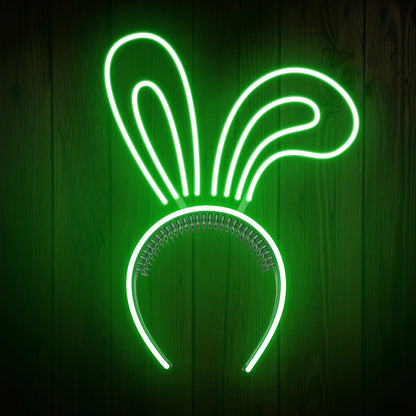 Rabbit Ears with Bowknot Cute Headband Easter Neon Sign