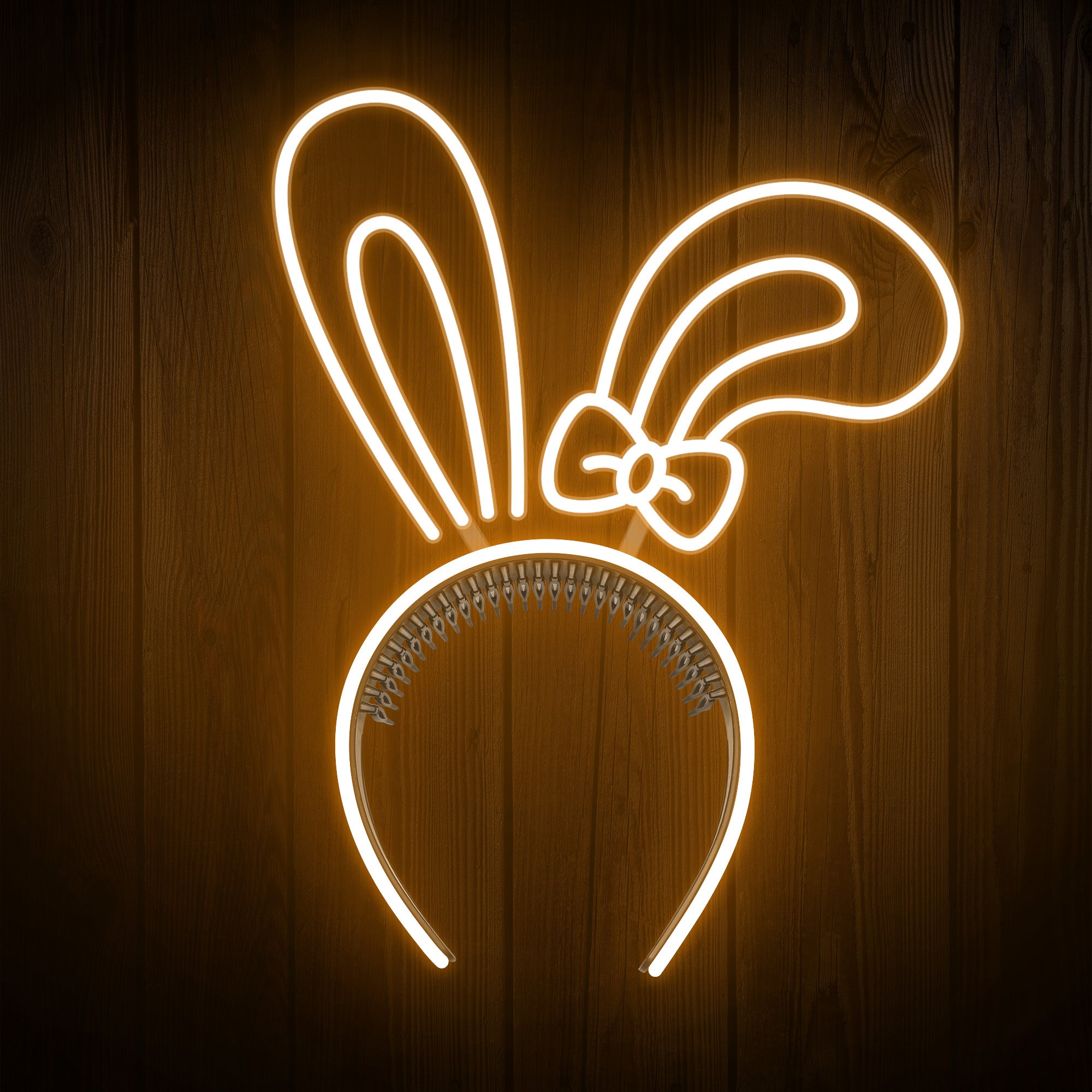 Rabbit Ears with Bowknot Cute Headband Easter Neon Sign