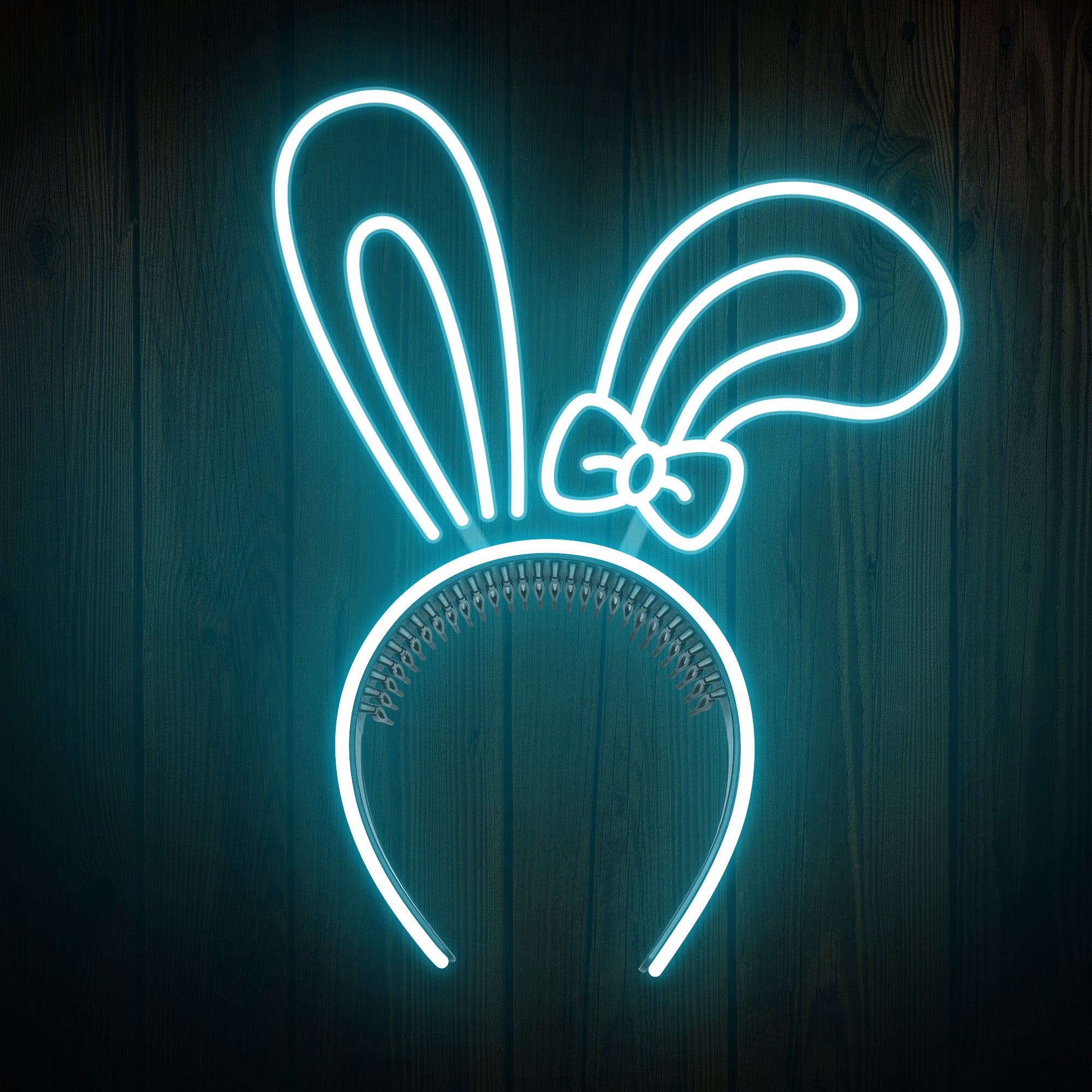 Rabbit Ears with Bowknot Cute Headband Easter Neon Sign