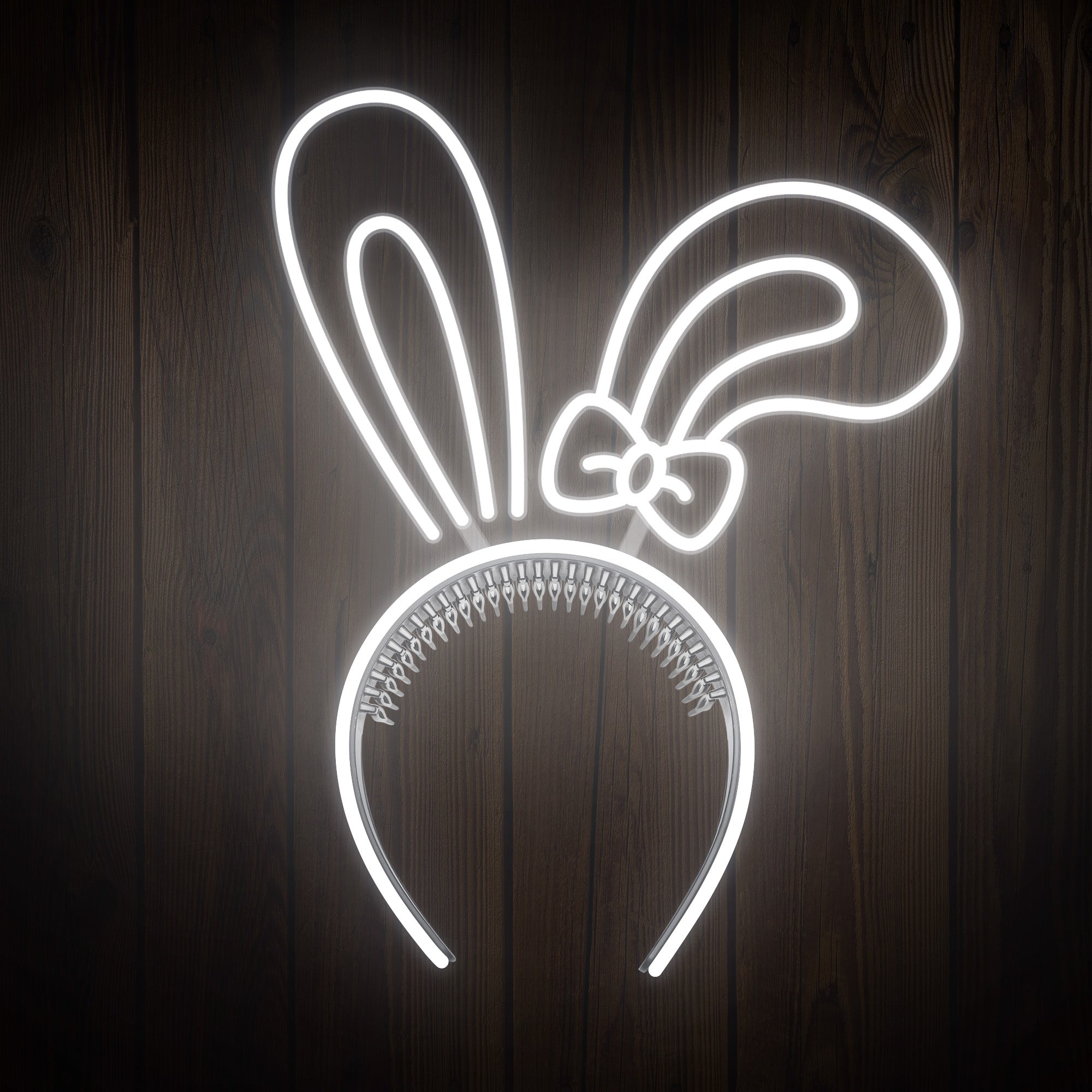 Rabbit Ears with Bowknot Cute Headband Easter Neon Sign