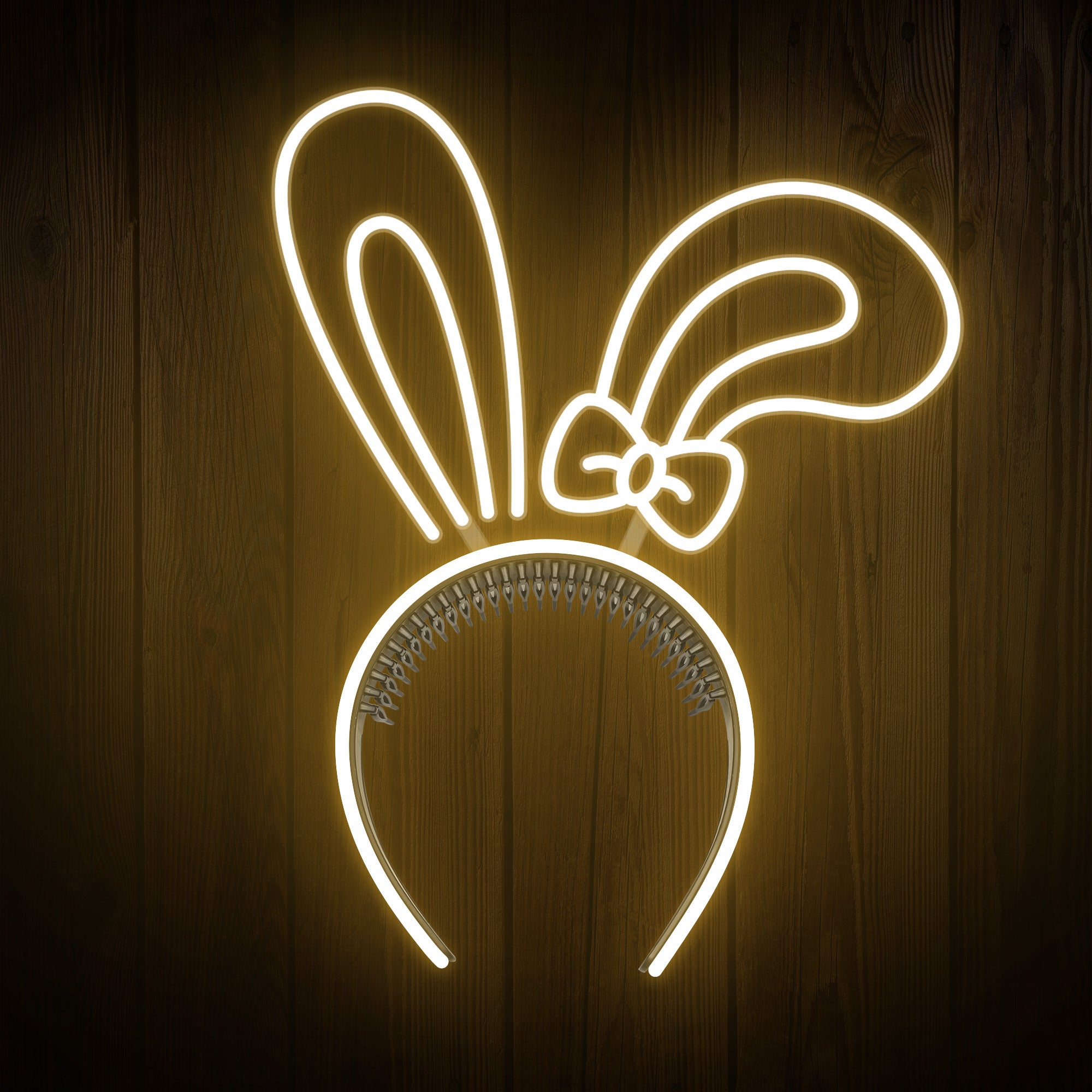 Rabbit Ears with Bowknot Cute Headband Easter Neon Sign