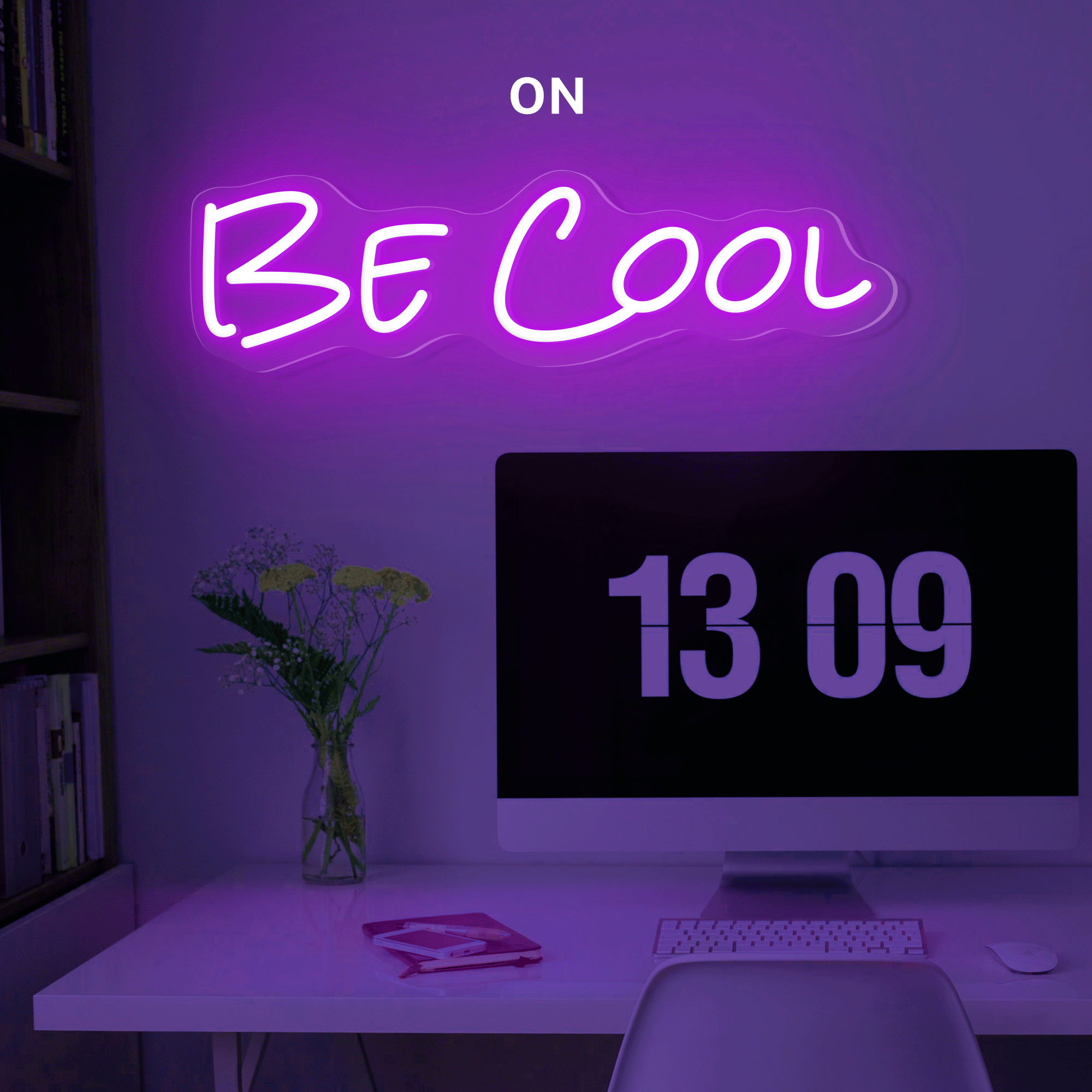 "Be Cool" Words Neon Sign