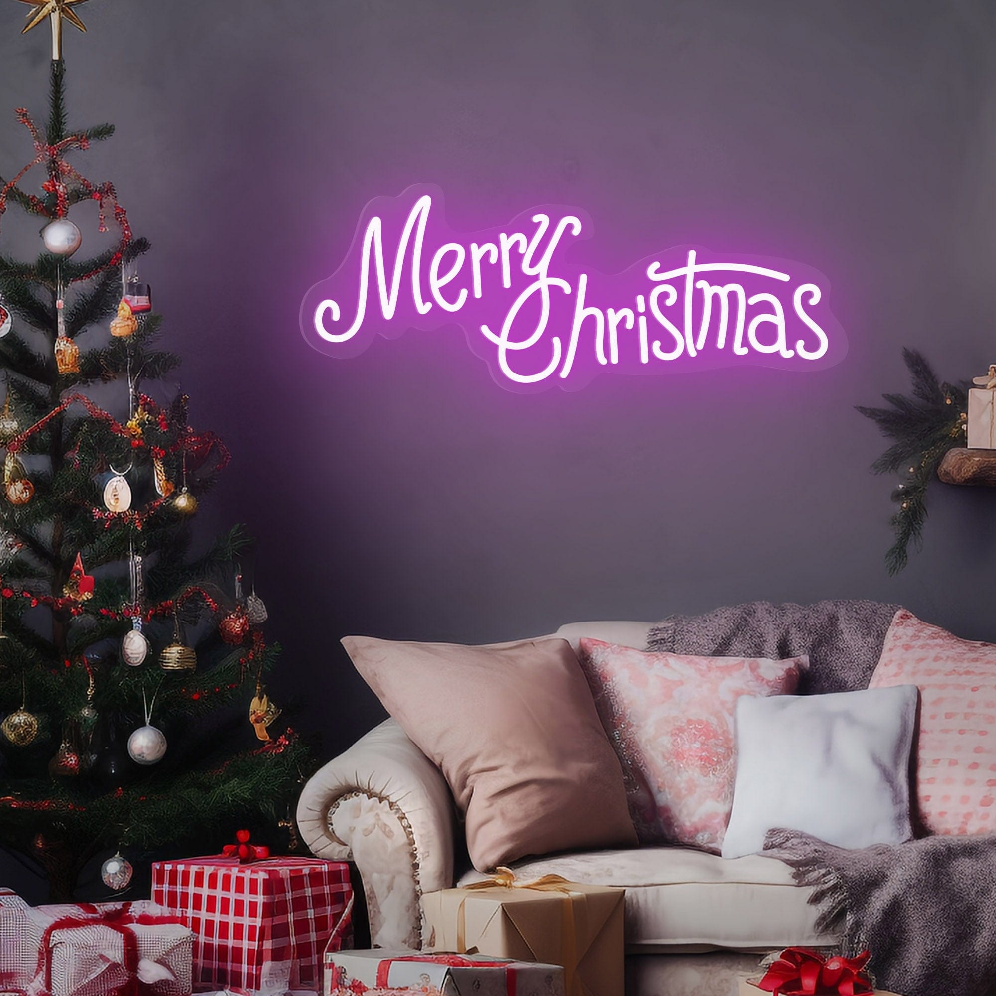 "Merry Christmas" Word Neon Sign