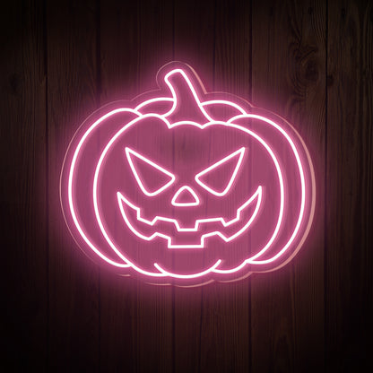 Pumpkin Evil Face Halloween Neon Sign