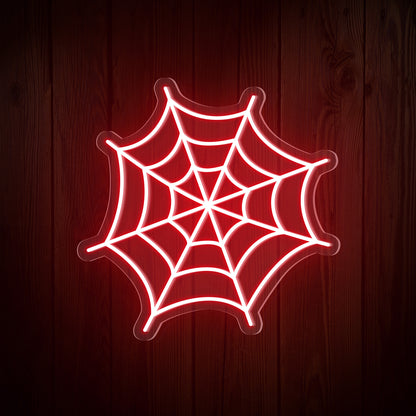 Spider Web Halloween Neon Sign