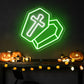 Semi-Open Coffin Halloween Neon Sign