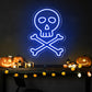 Skeleton Skulls Halloween Neon Sign