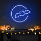 Bat & Moon Halloween Neon Sign