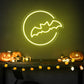 Bat & Moon Halloween Neon Sign