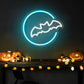 Bat & Moon Halloween Neon Sign